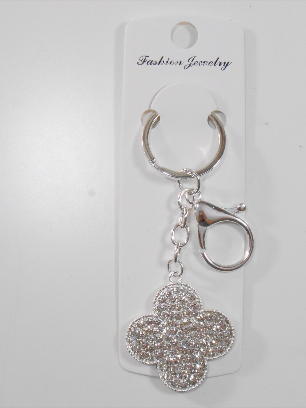 Clover-shaped keychain/bag charm Silver